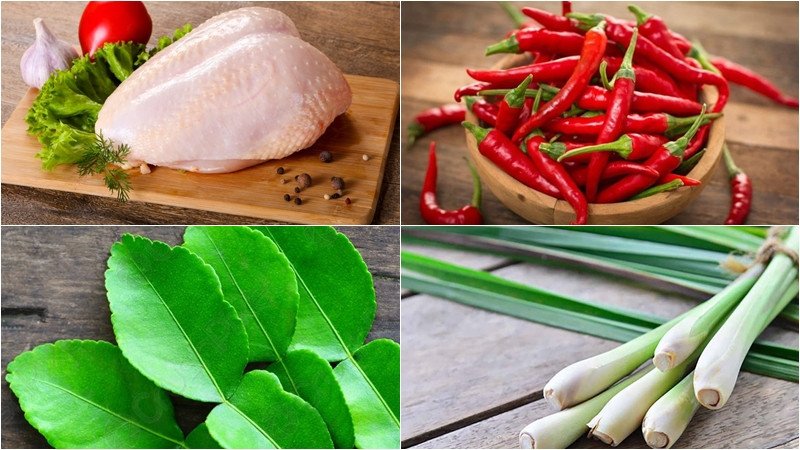 Nguyên liệu làm khô gà lá chanh thơm ngon