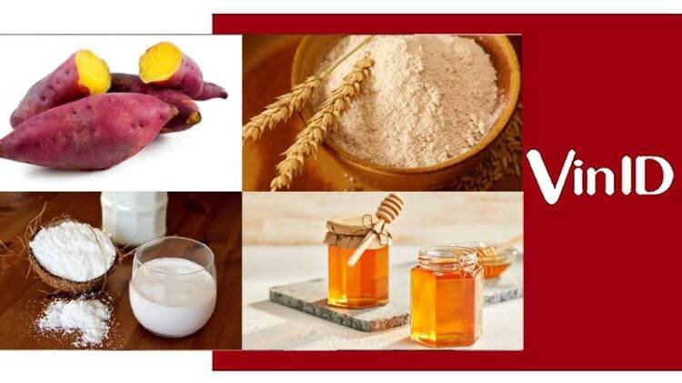 Nguyên liệu làm món bánh khoai lang nướng bằng nồi cơm điện