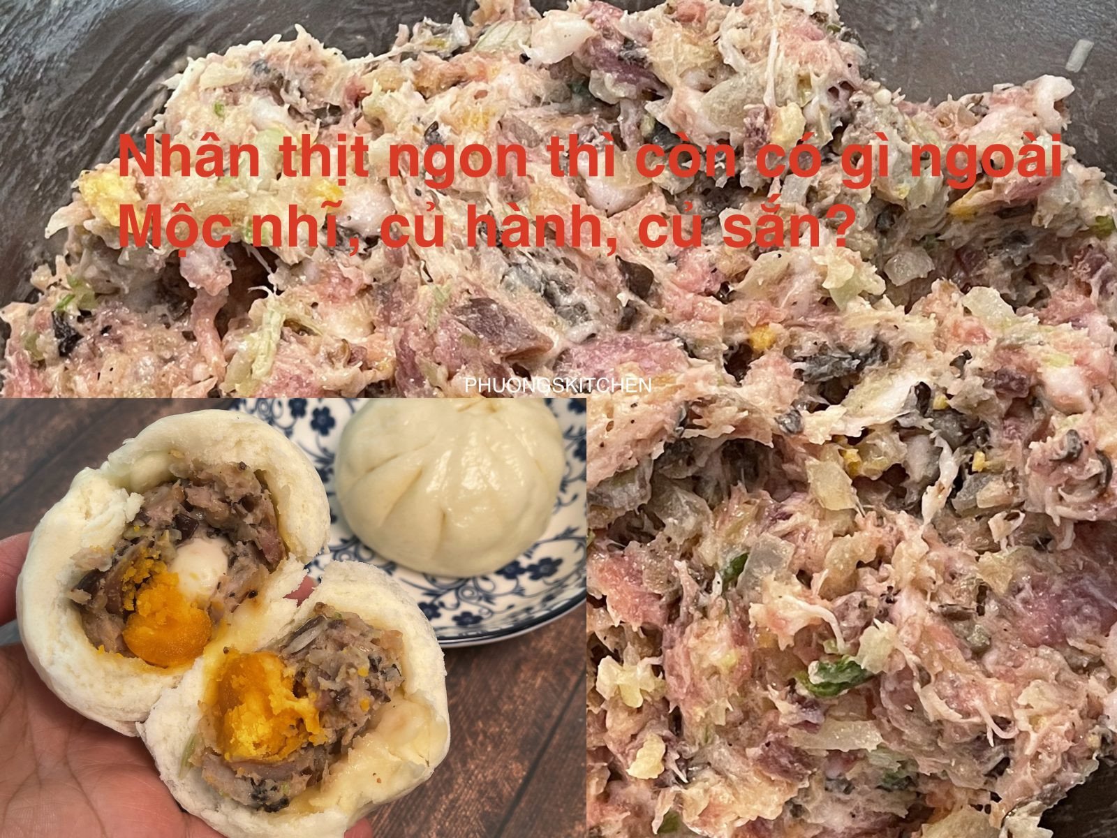 Nguyên liệu làm nhân bánh bao thịt tươi ngon