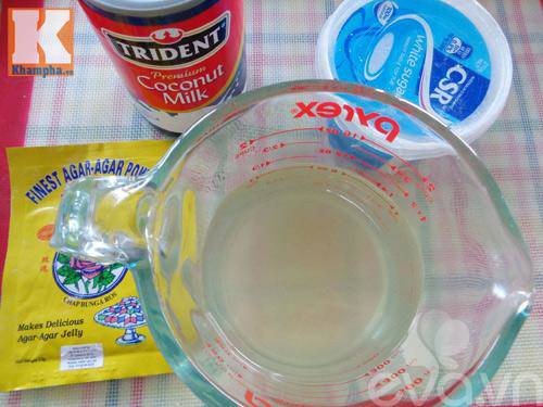 Nguyên liệu làm rau câu dừa
