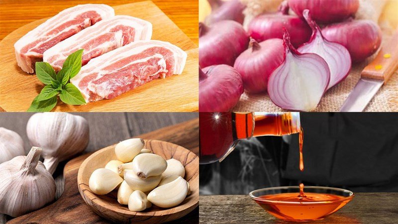 Nguyên liệu làm thịt kho keo