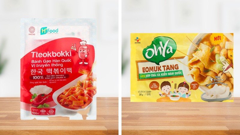 Nguyên liệu làm Tokbokki chả cá với gói chế biến sẵn