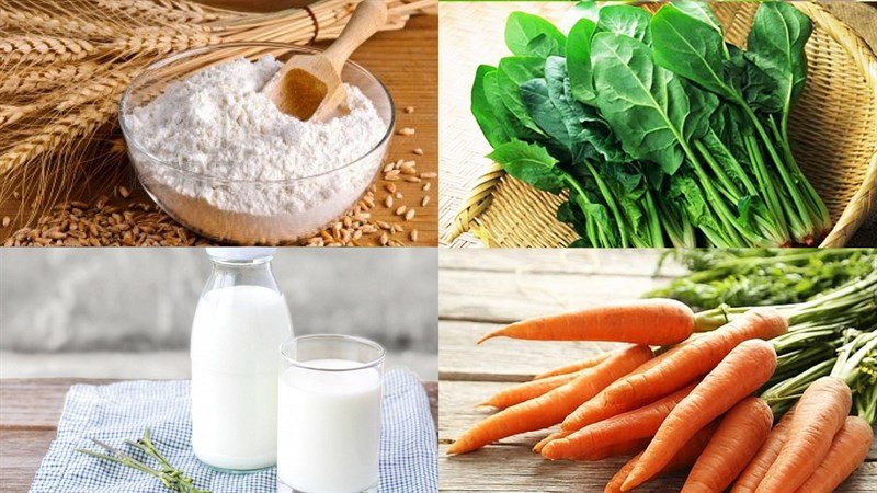 Nguyên liệu làm vỏ bánh tortilla từ rau củ tươi ngon