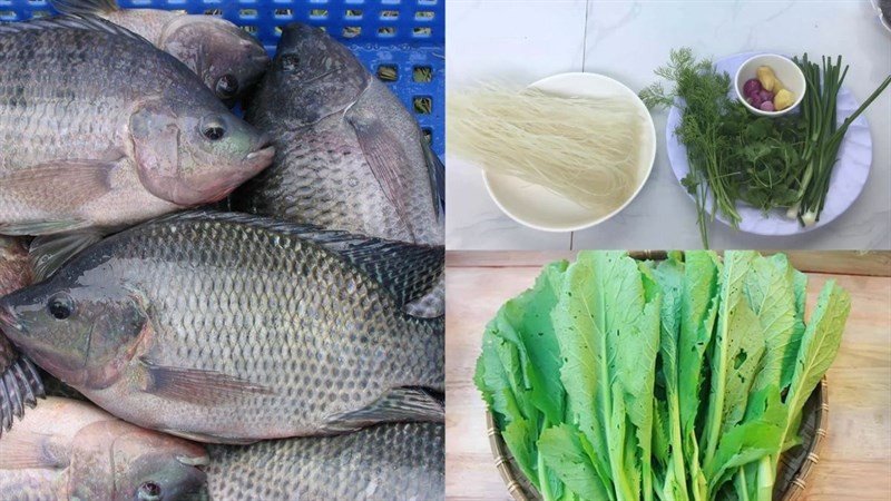 Nguyên liệu món ăn bánh đa cá rô