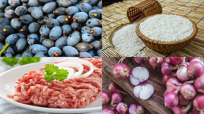 Nguyên liệu món ăn xôi trám đen