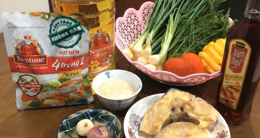 Nguyên liệu nấu canh chua cá tầm dọc mùng