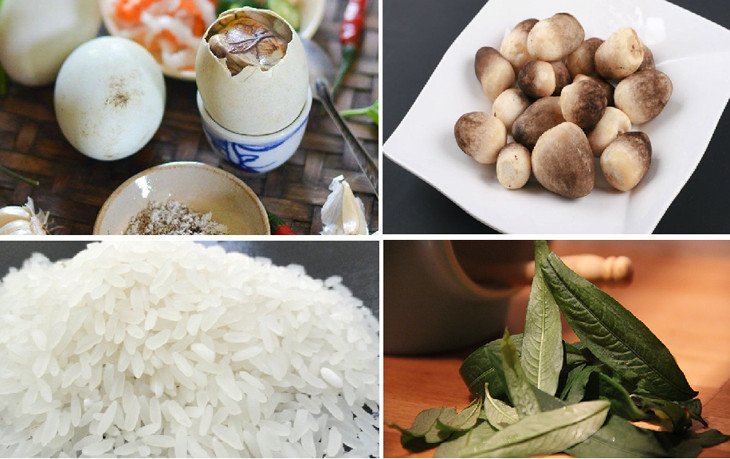 Nguyên liệu nấu cháo hột vịt lộn