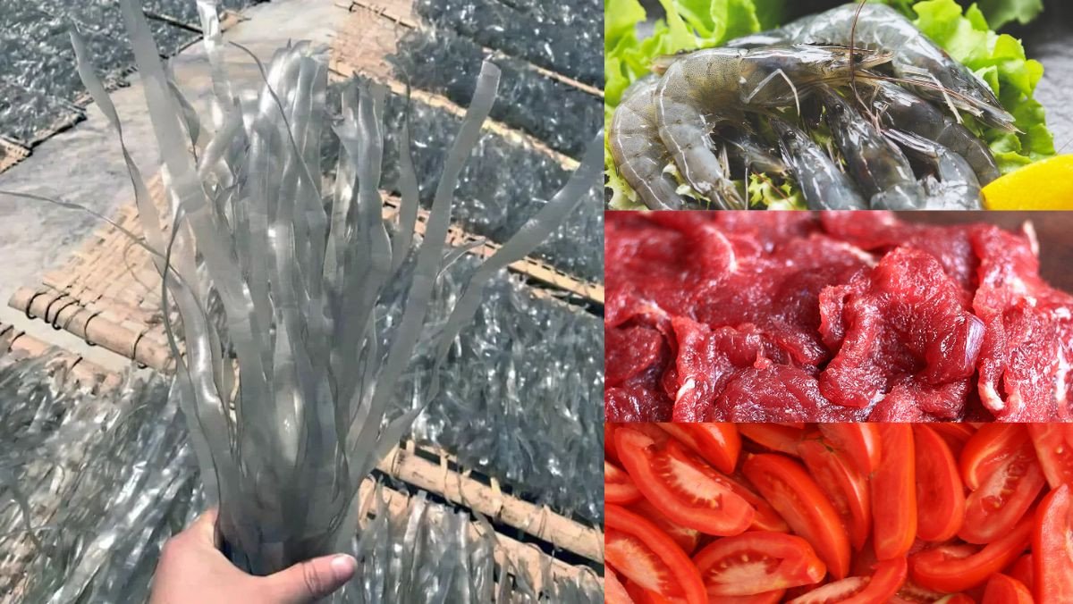 Nguyên liệu nấu miến sùng bầu