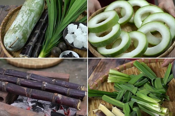 Nguyên liệu nấu trà bí đao hạt chia thơm ngon
