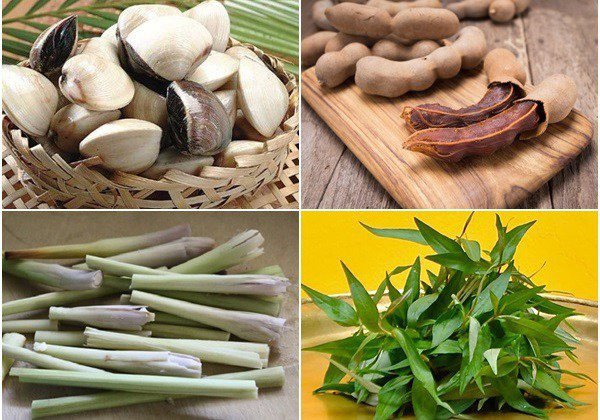 Nguyên liệu nghêu hấp Thái với me