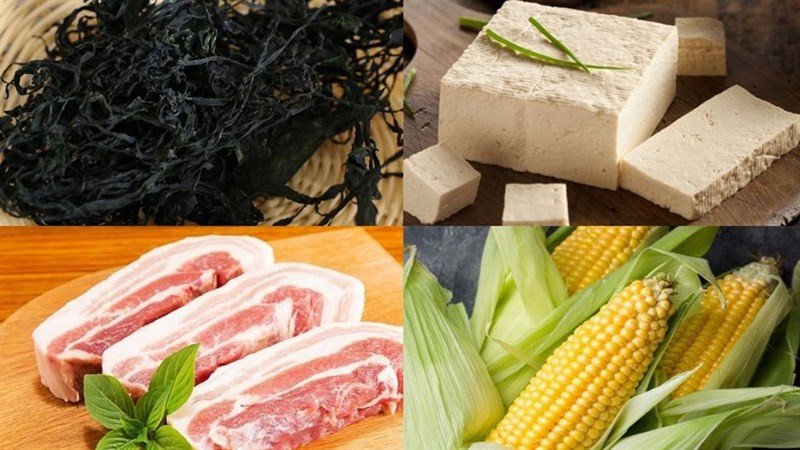 Nguyên liệu phong phú cho món canh rong biển đậu hũ củ quả