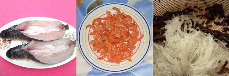 Nguyên liệu sơ chế để bó cá lóc nấu ám