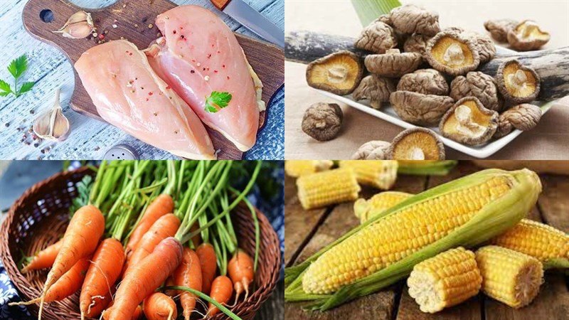 Nguyên liệu súp gà rau củ