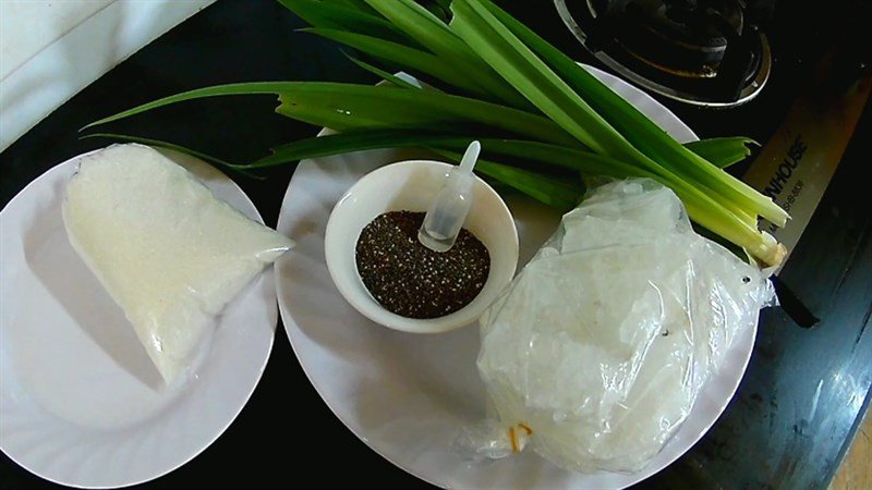 Nguyên liệu thạch dừa thô và hạt chia