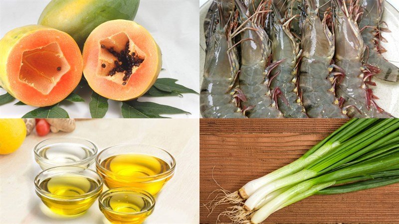 Nguyên liệu tôm tươi cho món canh đu đủ