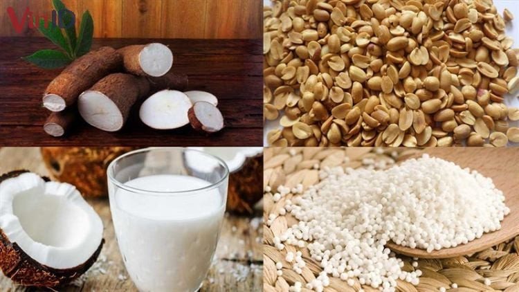 Nguyên liệu tự nhiên tạo màu cho chè khoai mì ngũ sắc