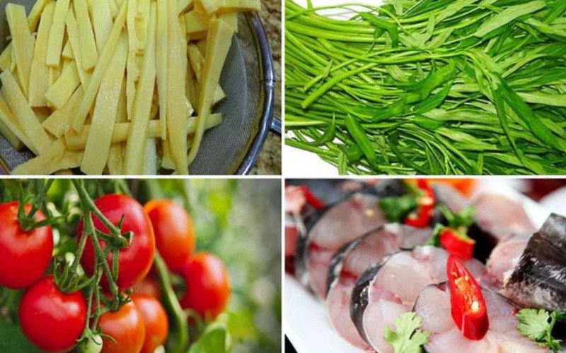 Nguyên liệu tươi ngon cho lẩu cá măng chua