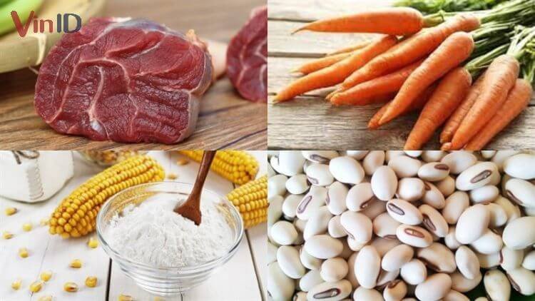 Nguyên liệu tươi ngon cho món bò nấu đậu
