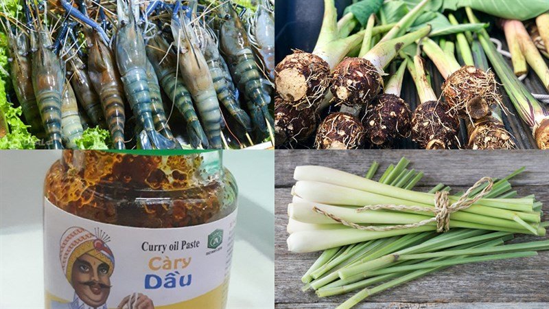 Cách Nấu Cà Ri Tôm Ngon Chuẩn Vị Gia Đình Nguyên liệu tươi ngon cho món cà ri tôm hấp dẫn