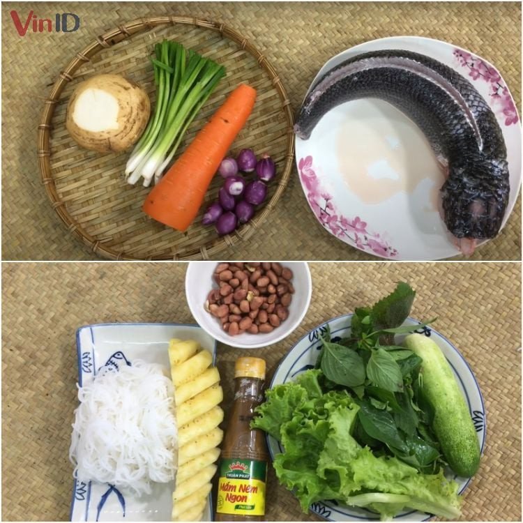 Nguyên liệu tươi ngon cho món cá trắm hấp cuốn bánh tráng tại Nấu Chuẩn Ăn Ngon