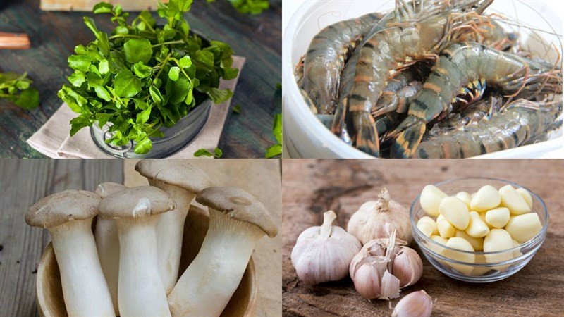 Nguyên liệu tươi ngon cho món cải xoong xào tôm