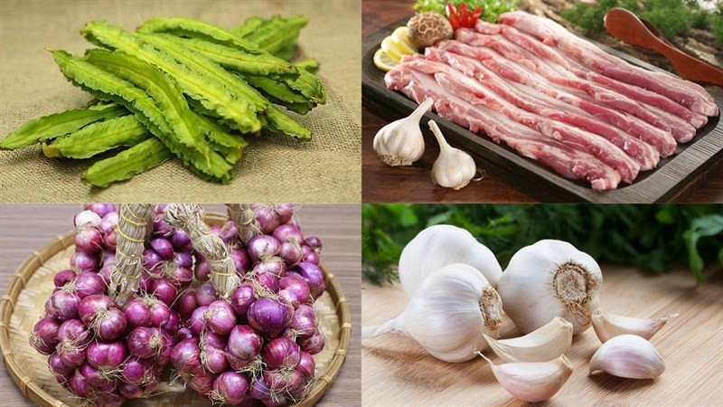 Nguyên liệu tươi ngon cho món đậu rồng xào thịt heo