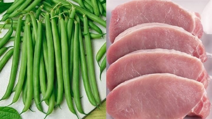 nguyên liệu tươi ngon cho món đậu ve xào thịt heo
