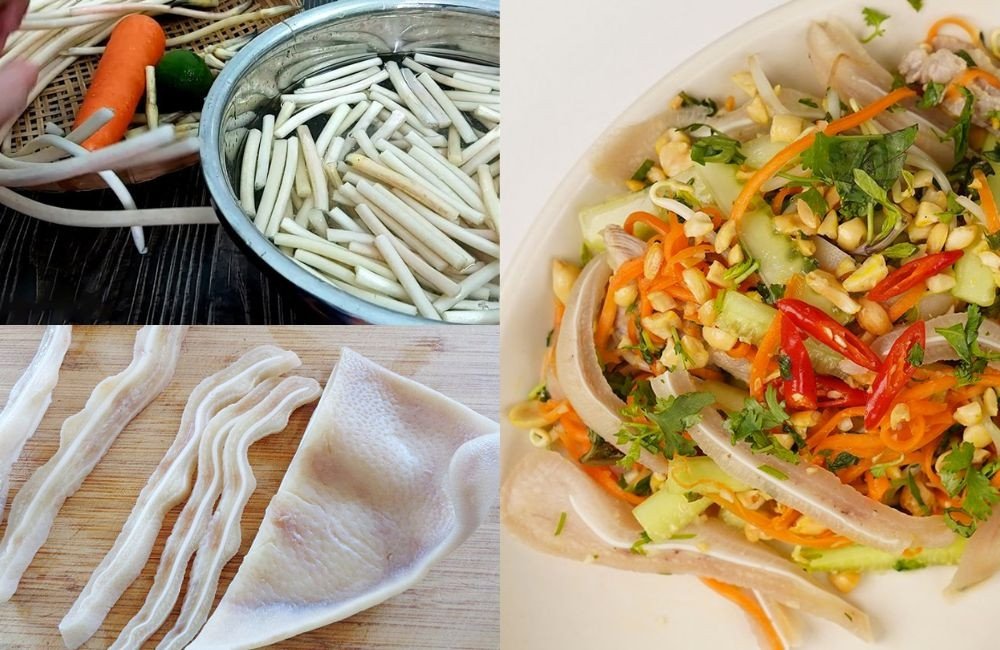 Nguyên liệu tươi ngon cho món gỏi ngó sen tai heo tôm thịt