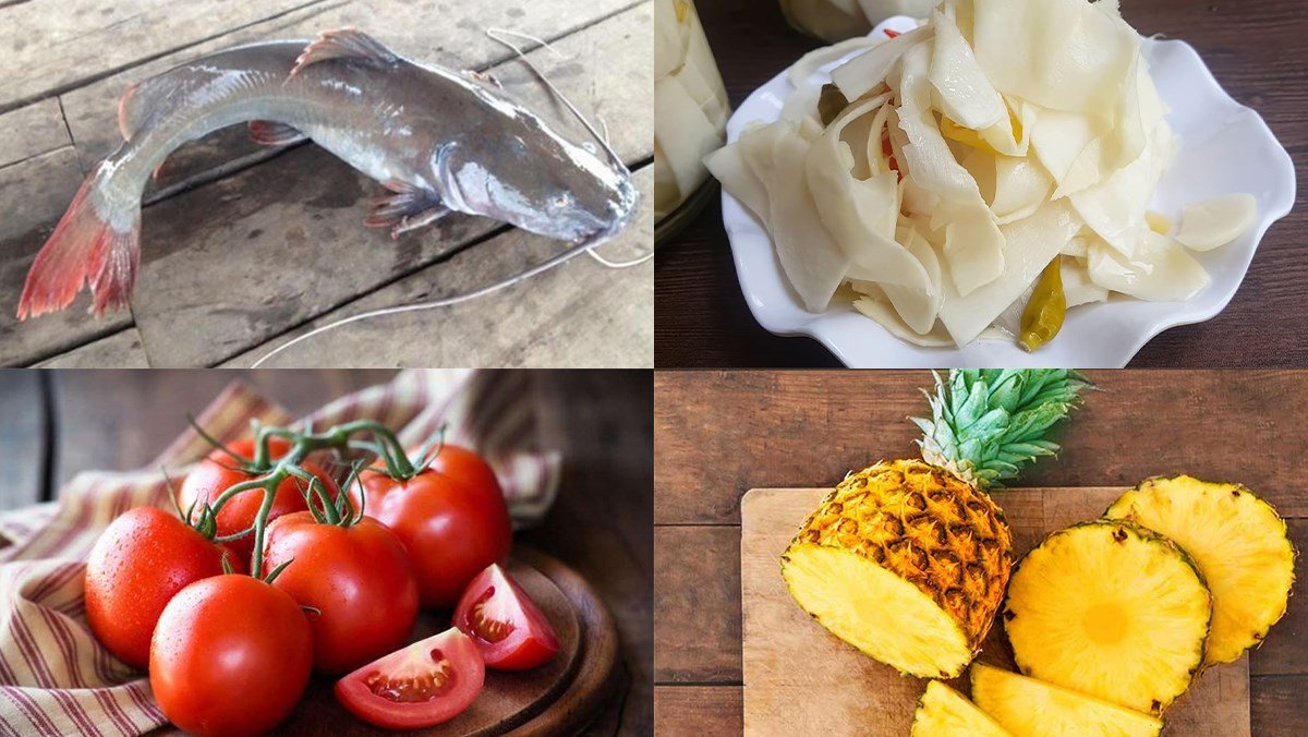 Nguyên liệu tươi ngon cho món lẩu cá lăng măng chua hấp dẫn