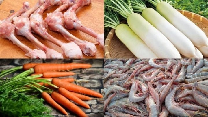 Nguyên liệu tươi ngon cho món lẩu ngọt đơn giản