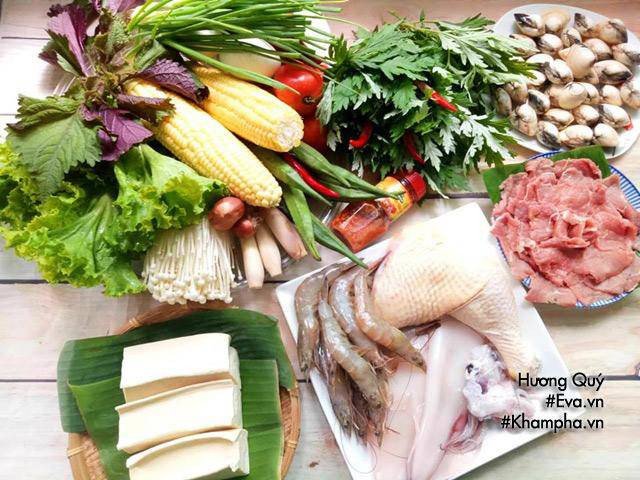 Nguyên liệu tươi ngon cho món lẩu thập cẩm