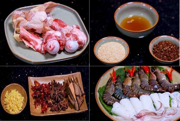 Nguyên liệu tươi ngon cho món lẩu Tứ Xuyên tại nhà