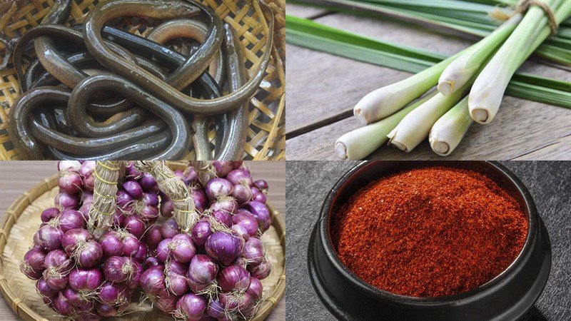 Nguyên liệu tươi ngon cho món lươn xào sả ớt trà khô
