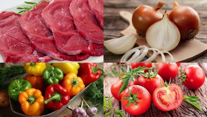 Nguyên liệu tươi ngon cho món thịt nai xào hành tây