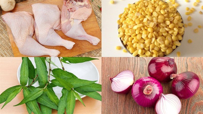 Nguyên liệu tươi ngon chuẩn bị cho món cháo gà đậu xanh tại nhà