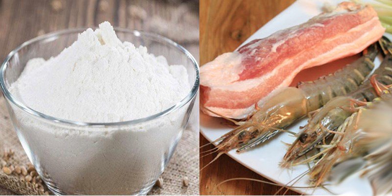 Nguyên liệu tươi ngon làm bánh bột lọc nhân tôm