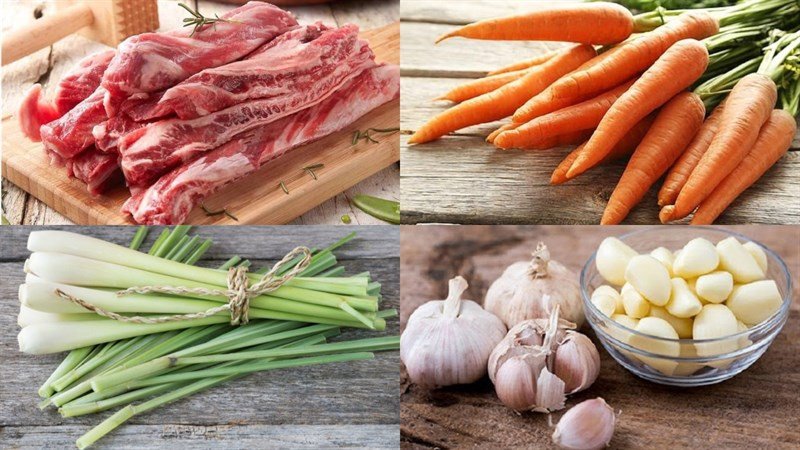 Nguyên liệu tươi ngon làm bò kho cà rốt
