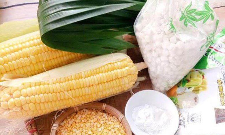 Nguyên liệu tươi ngon làm chè đỗ xanh ngô ngọt.