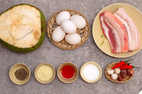 Nguyên liệu tươi ngon làm thịt kho tàu