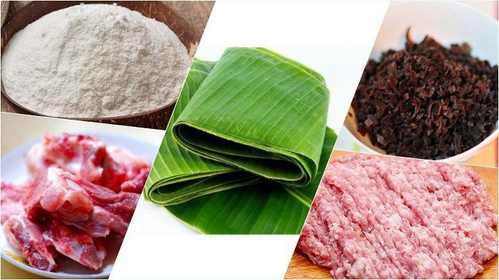 Nguyên liệu tươi ngon làm vỏ và nhân bánh giò