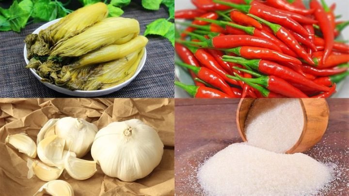 Cách Xào Dưa Chua Giòn Ngon, Đậm Đà Chuẩn Vị Gia Đình Nguyên liệu tươi sạch để chế biến món dưa chua xào tỏi