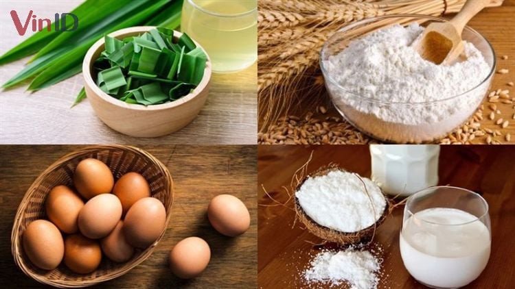 Nguyên liệu tươi xanh cho công thức bánh tổ ong lá dứa thơm mát