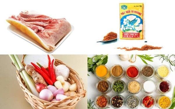 Nguyên liệu ướp thịt heo rừng ngũ vị hương