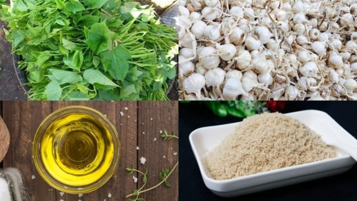 Cách Xào Rau Lang Không Bị Đen Giòn Ngọt, Xanh Mướt Nguyên liệu xào rau lang tỏi tươi ngon tại Nấu Chuẩn Ăn Ngon