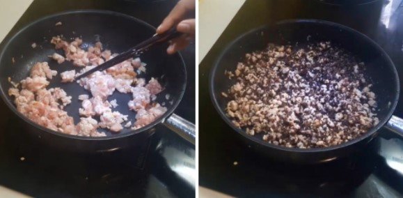 Nhân thịt heo xay và mộc nhĩ cho món bánh bột lọc