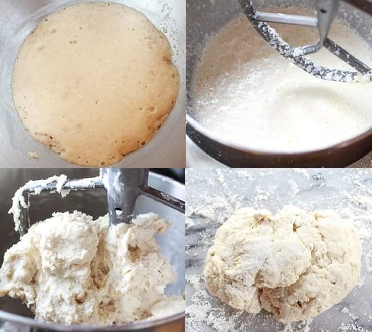 Nhào bột làm bánh sừng bò