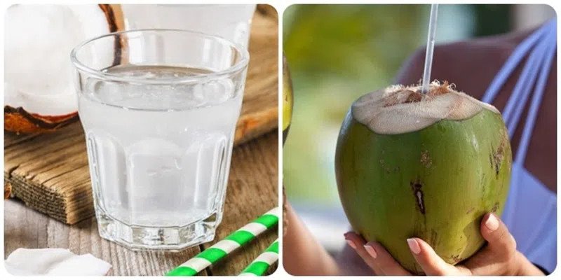 Nhiều trái dừa tươi xếp chồng lên nhau, minh họa cho việc tiêu thụ nước dừa quá mức có thể ảnh hưởng đến sức khỏe.