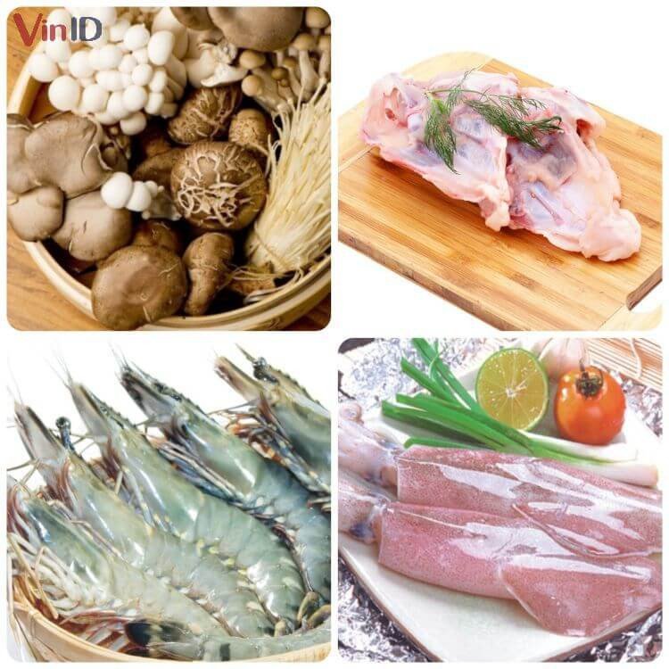 Những nguyên liệu tươi ngon để làm lẩu nấm hải sản