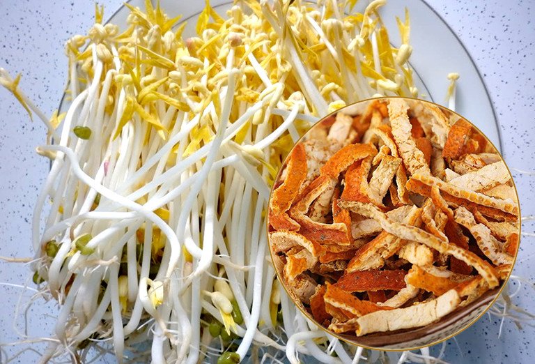 Nồi nước giá đỗ luộc và trần bì trị ho hiệu quả
