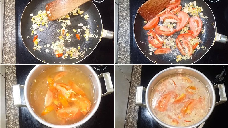 Nồi nước lẩu mẻ đang sôi, dậy mùi thơm lừng